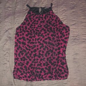 Express Black and Red Print Top